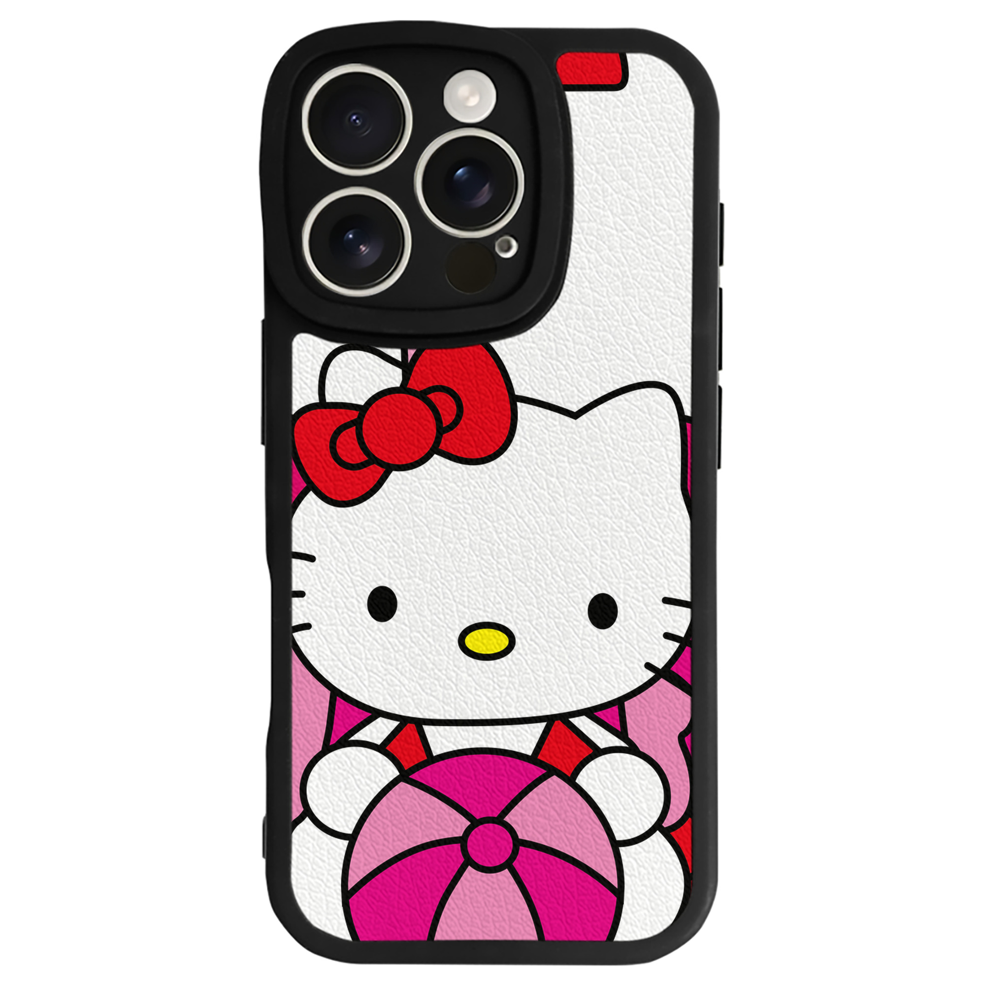 （画像用） Hello Kitty ハローキティ 【iPhone 16シリーズ対応】シリコンスマホケース（レザー調） 材質：シリコン